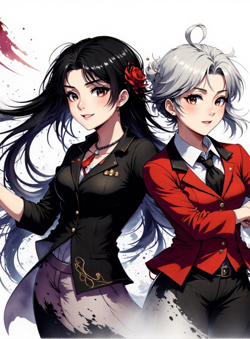 woman, man, sword, uniform, hair
