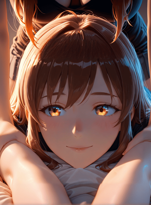 anime girl, bed, candle