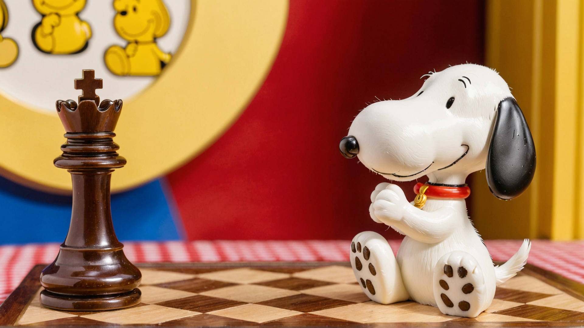 AI generated wallpaper featuring snoopy, chess piece