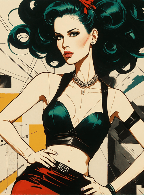 woman, pinup, vintage, art