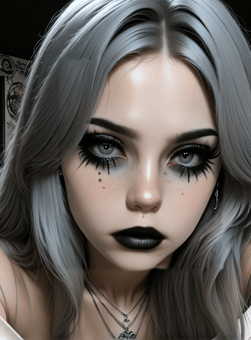 girl, hair, wallpaper, graffiti, poster, necklace, lips, eyebrows, earring, choker