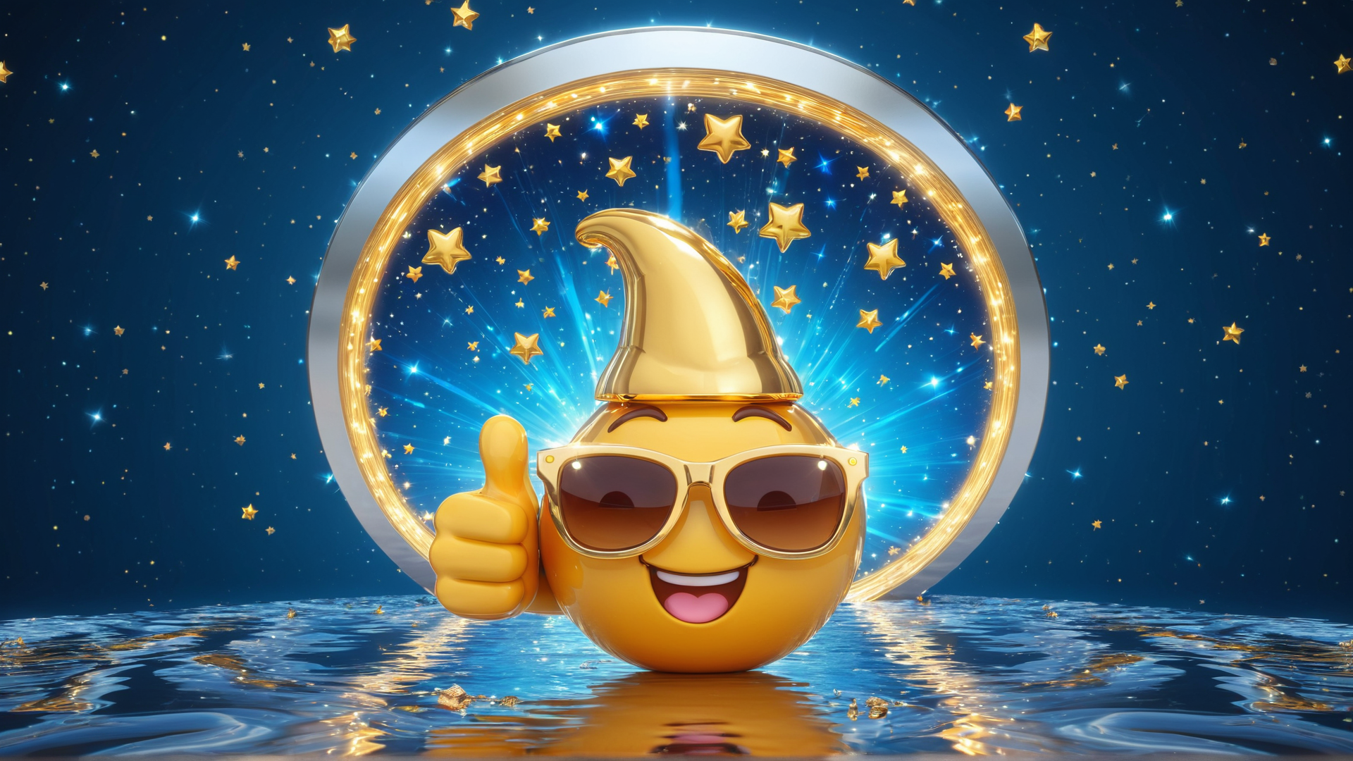 AI generated wallpaper featuring emoji, wizard, stars