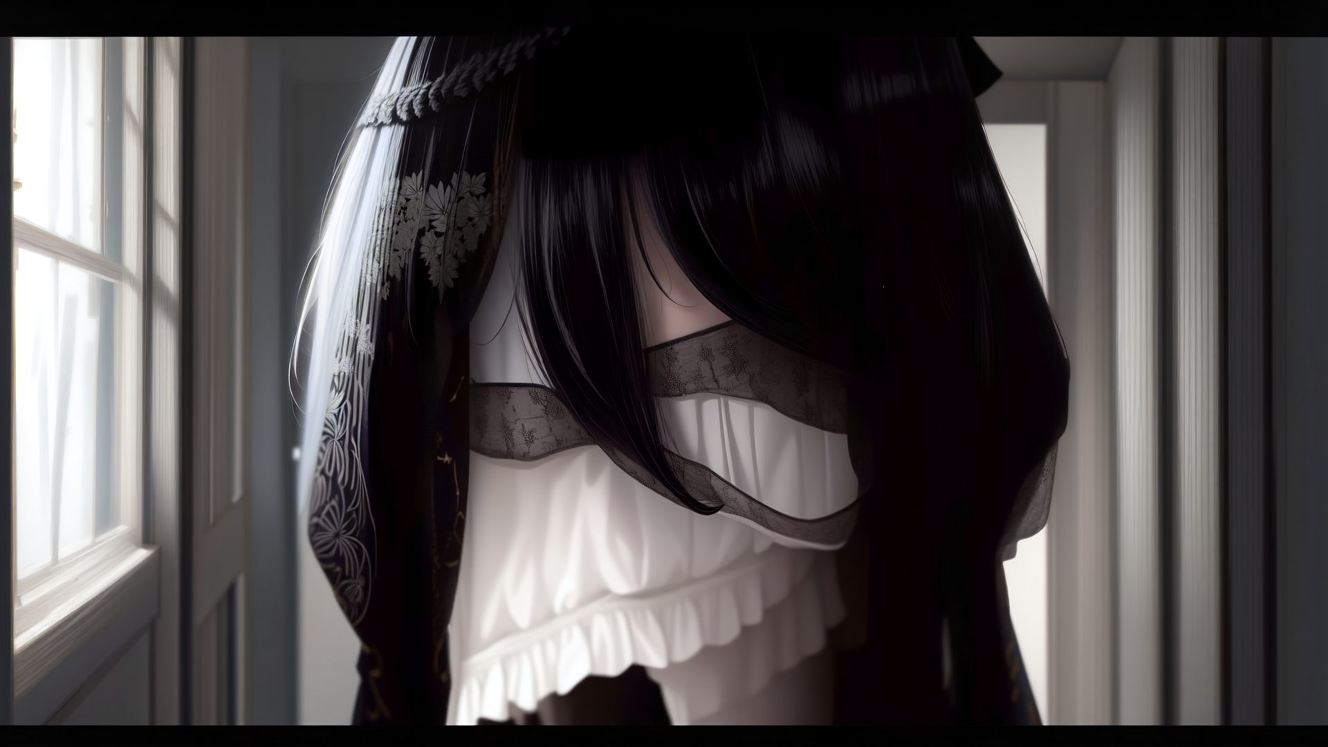 AI generated wallpaper featuring anime girl, fashion