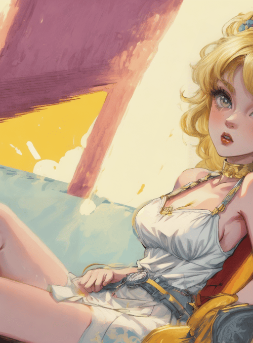 girl, sitting, anime