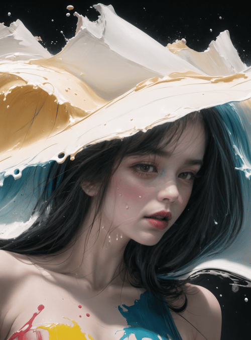 woman, paint, splash