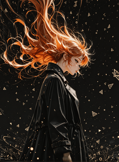 woman, hair, paper planes