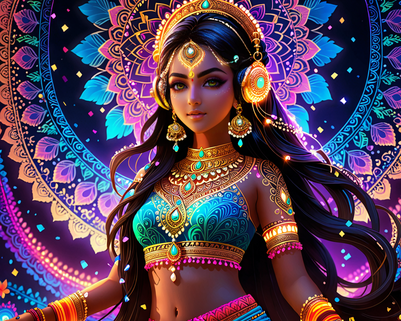 AI generated wallpaper featuring woman, goddess, deity