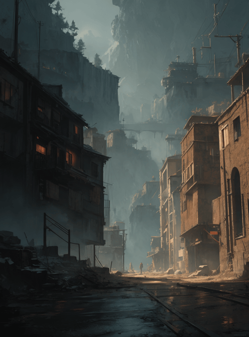 city, street, buildings