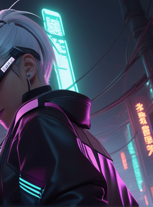 woman, cyberpunk, neon
