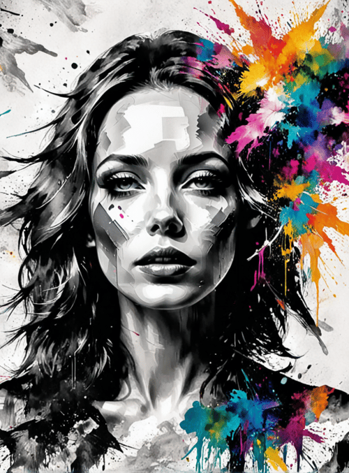 woman, portrait, art
