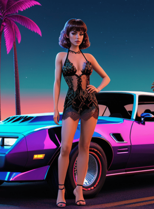 woman, car