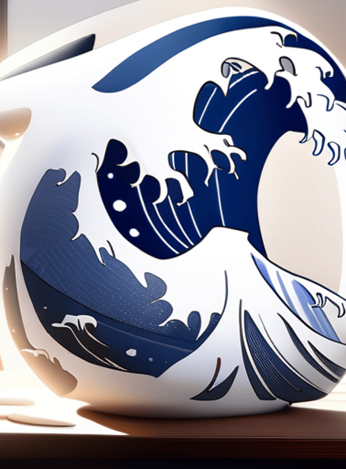 wave, mug, art