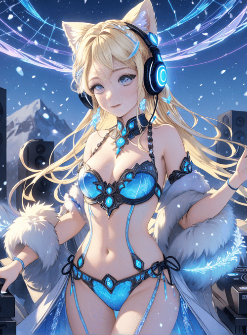 fox, dj, anime