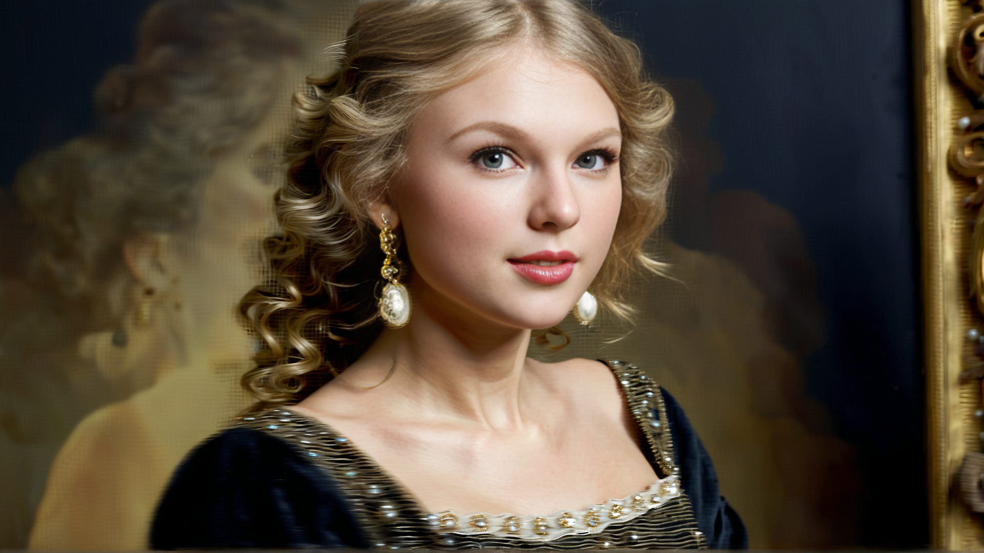 AI generated wallpaper featuring woman, portrait, earrings