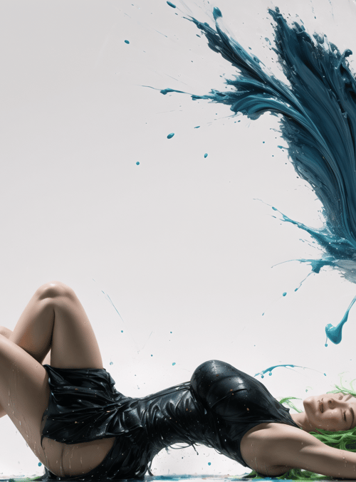 woman, paint, splash