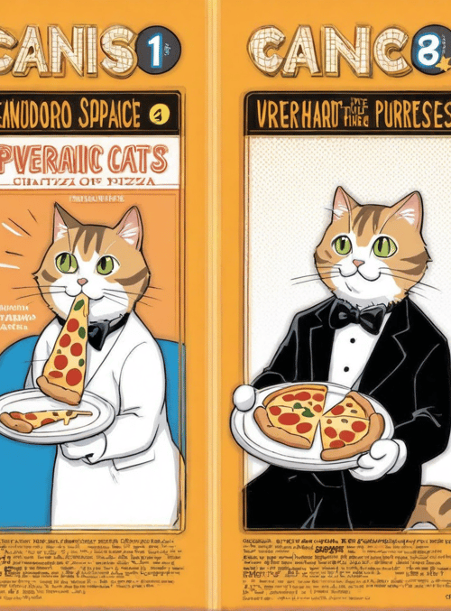 cats, pizza, comics