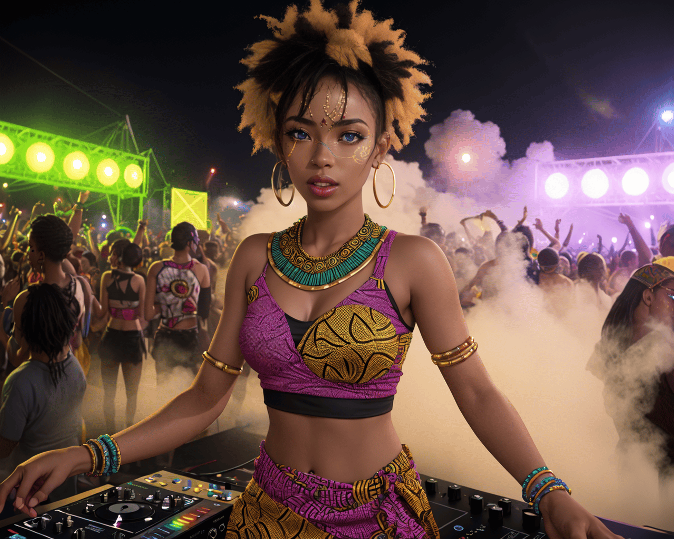 AI generated wallpaper featuring dj, music, festival