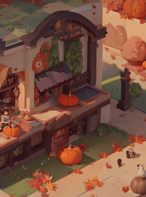 pumpkin, store, leaf