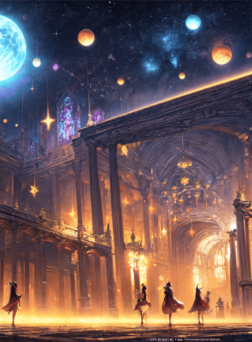 library, astral, figures