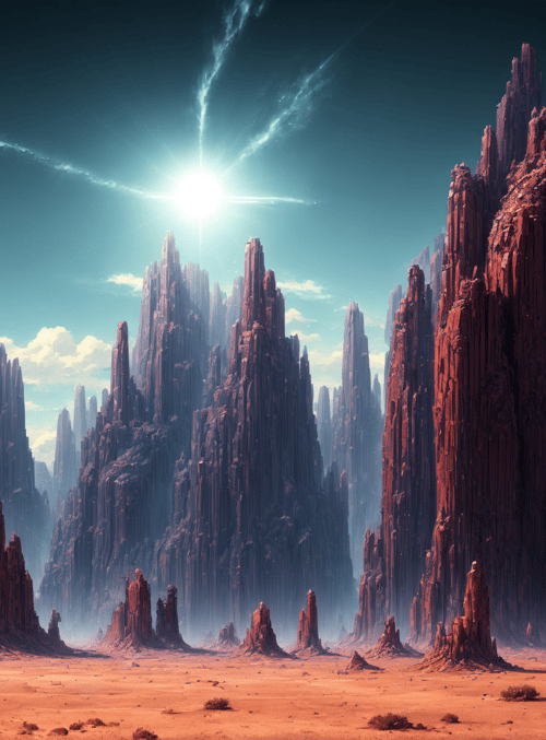 rock formations, desert, sky