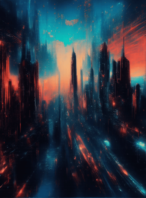 city, skyscrapers, buildings, road, vehicles