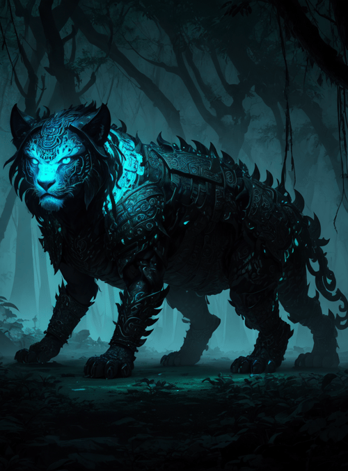 tiger, armor, forest