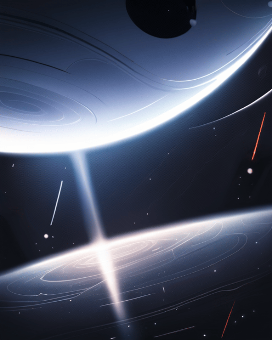AI generated wallpaper featuring planet, space, comet