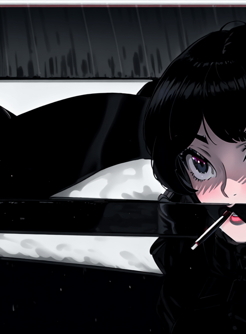 girl, car, cigarette