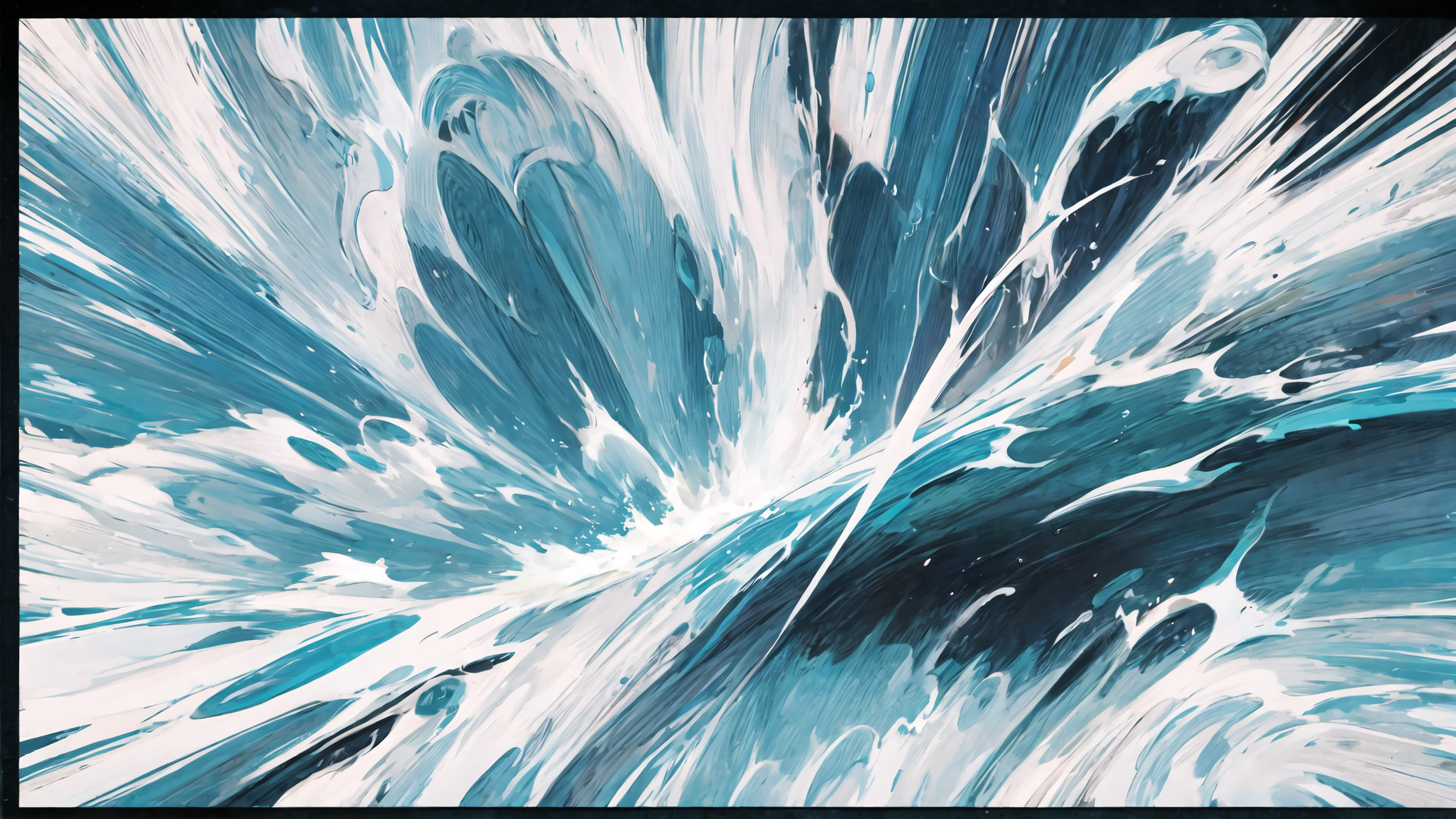 AI generated wallpaper featuring wave, ocean, water