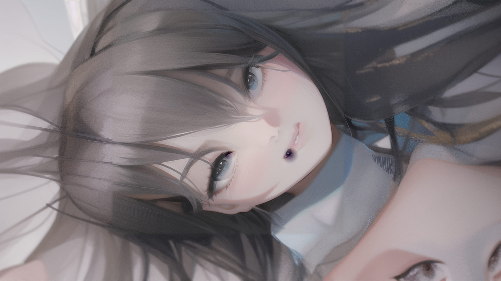 AI generated wallpaper featuring anime girl, hair, eyes
