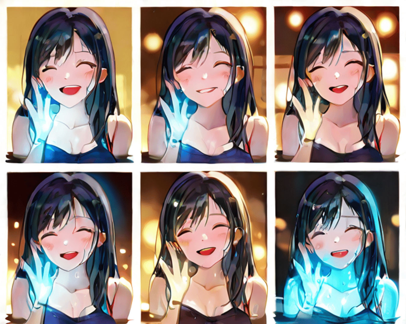 AI generated wallpaper featuring girl, hands, light