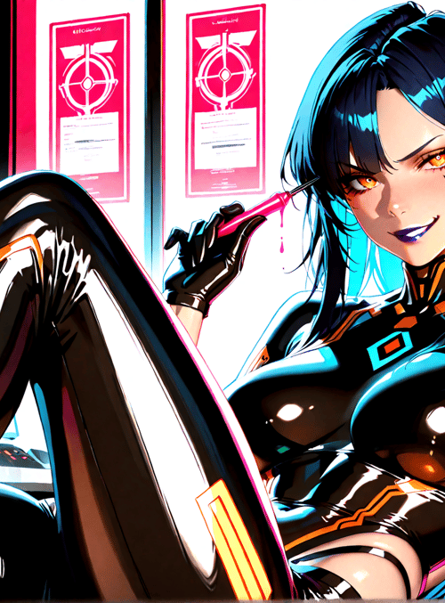cyberpunk, woman, gaming, computer, laptop, monitor, chair, gloves, screen, legs