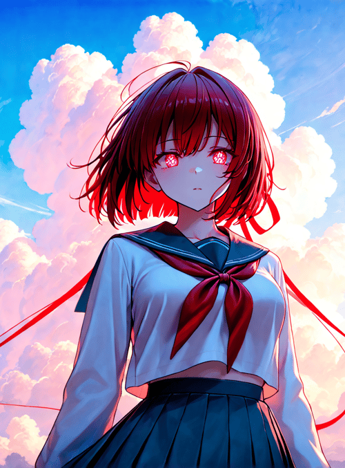 girl, school uniform, hair