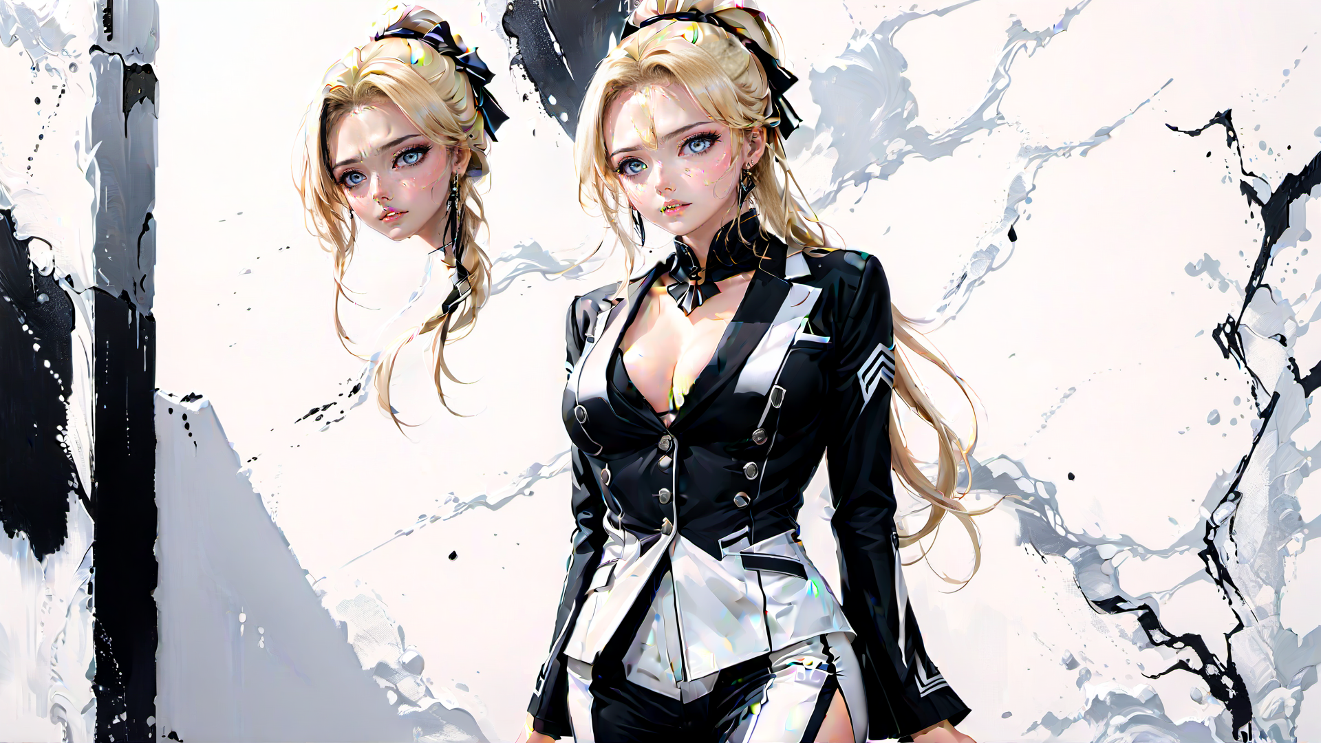 AI generated wallpaper featuring woman, anime, character