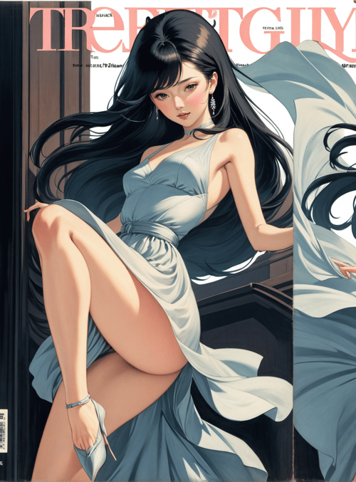 woman, dress, magazine
