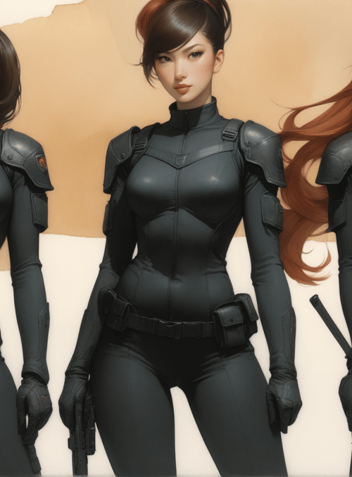 women, soldiers, characters, military, fighters