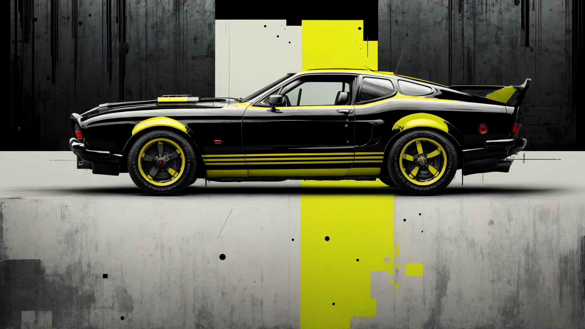 AI generated wallpaper featuring car, sports car, muscle car, nissan skyline