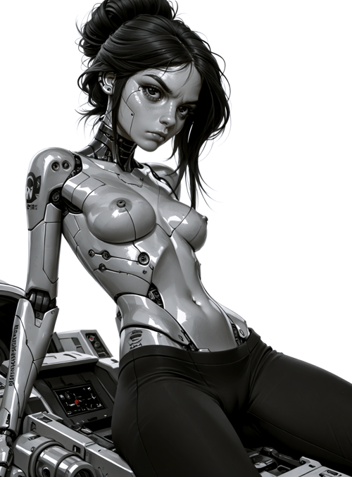 cyborg, woman, robot, mechanical, body