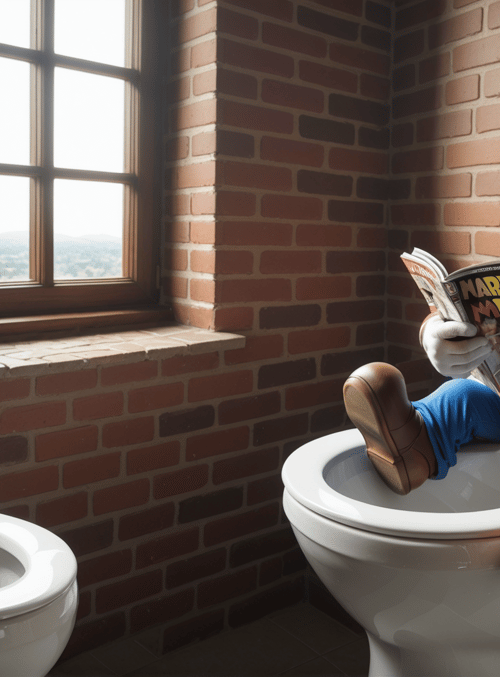 mario, toilet, magazine, brick wall, window