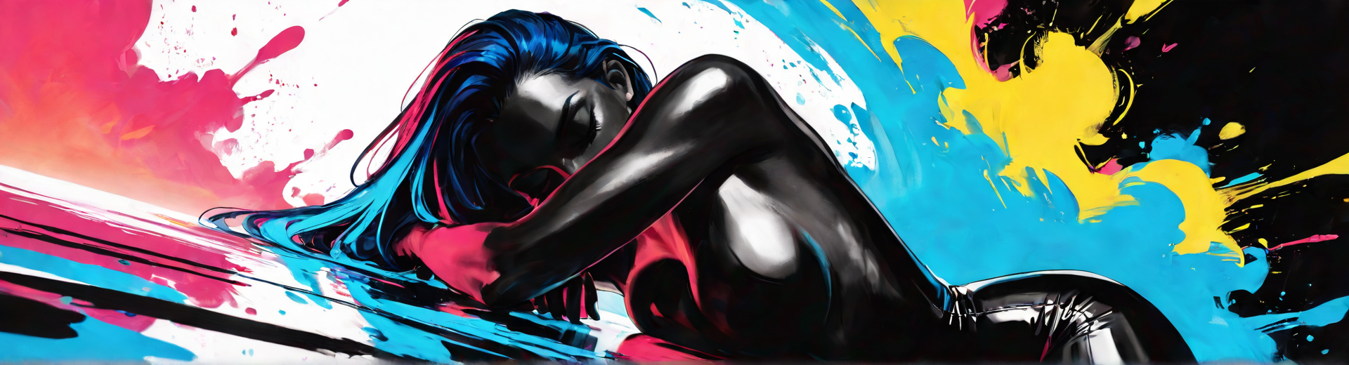 AI generated wallpaper featuring woman, hair, body