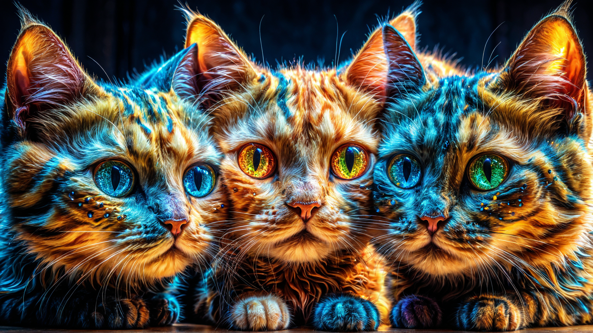 AI generated wallpaper featuring cats, kittens, felines