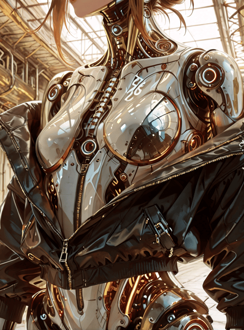 cyborg, robot, mechanical, jacket, industrial