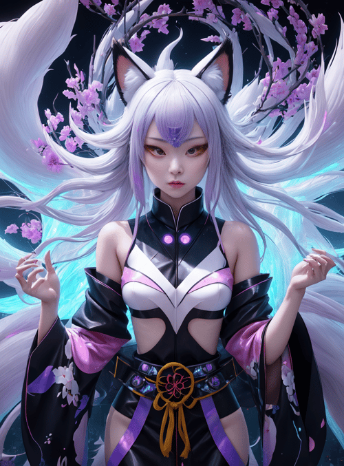 fox, girl, anime