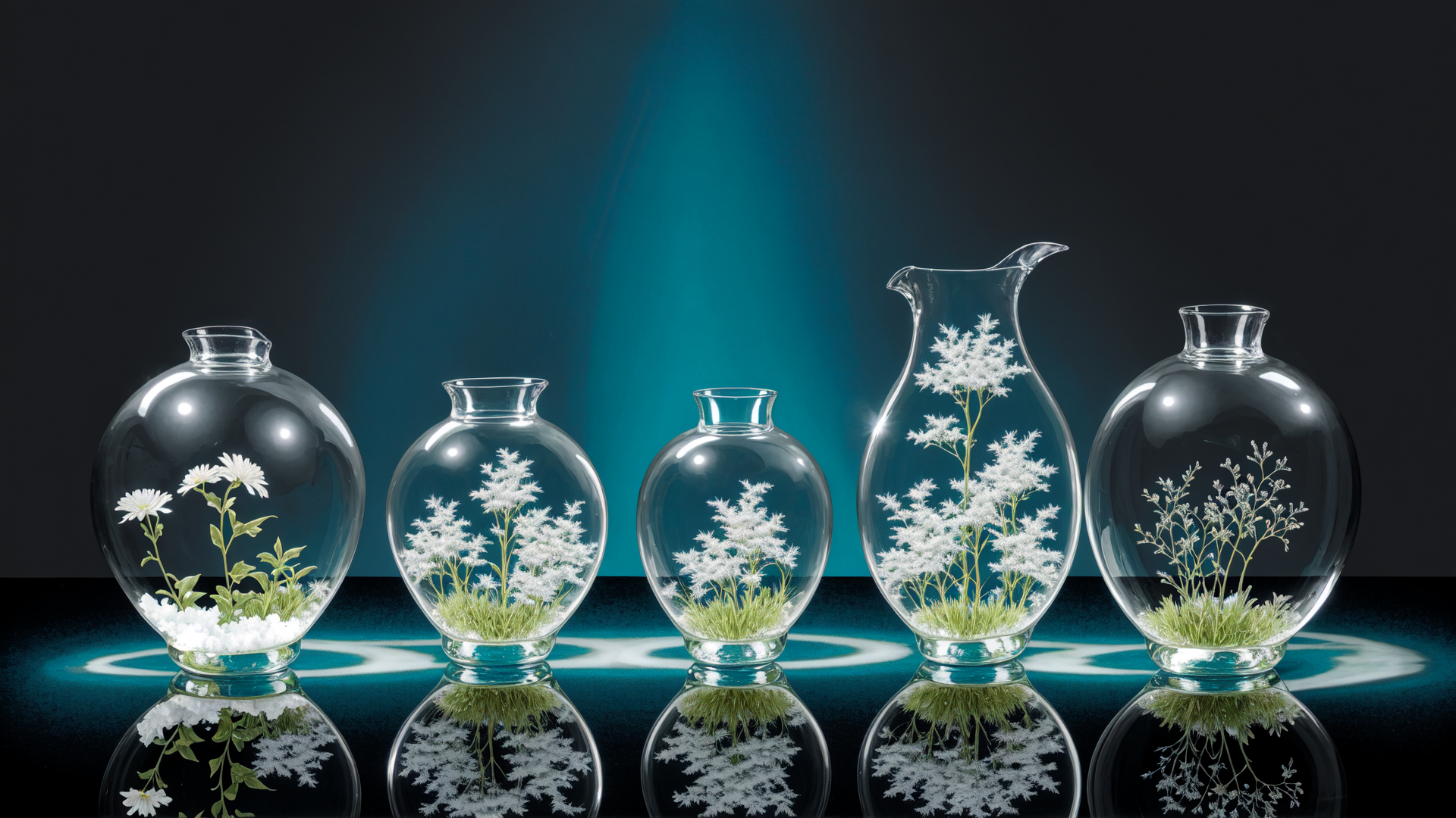 AI generated wallpaper featuring vase, flower, glass, plant, bottle