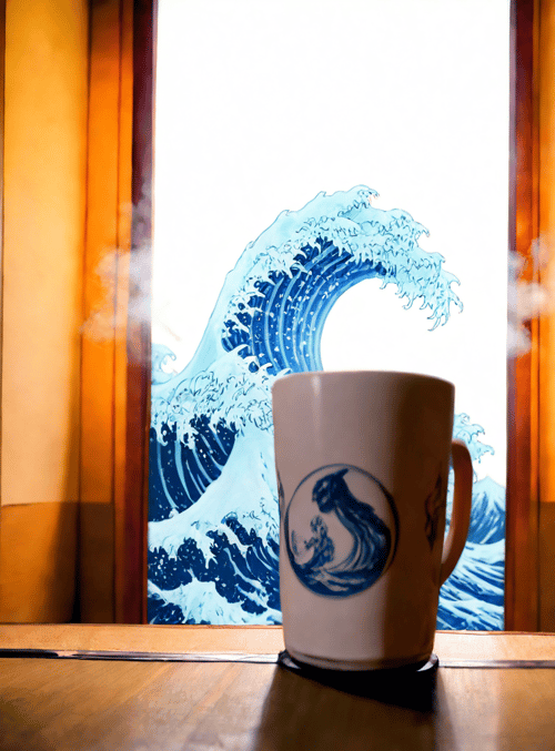 cup, wave, window