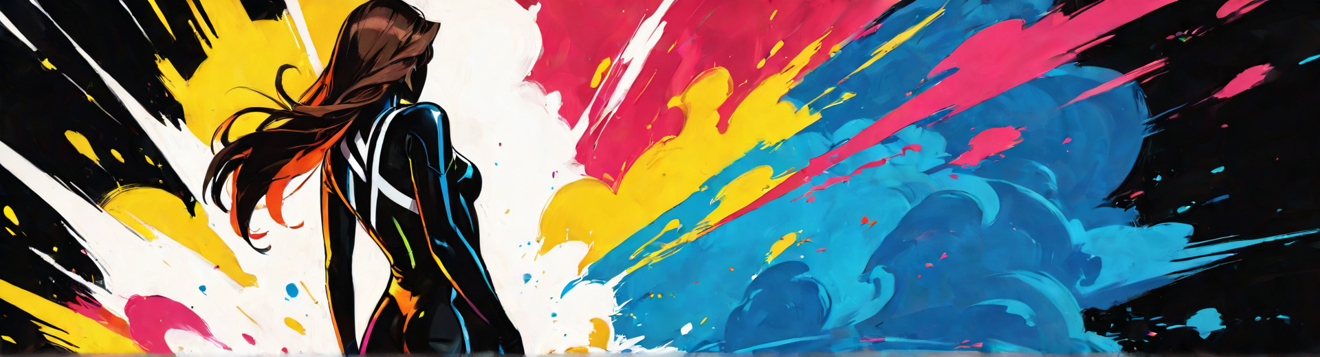 AI generated wallpaper featuring woman, silhouette, figure