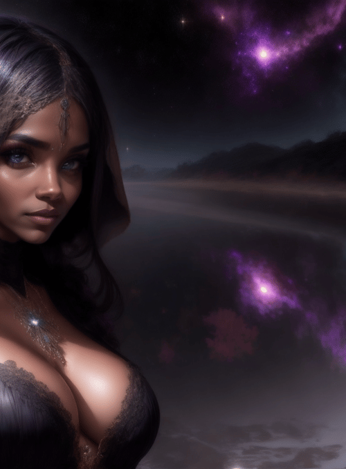 woman, nature, cosmos