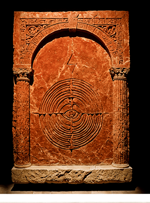 stone tablets, carvings, ancient symbols