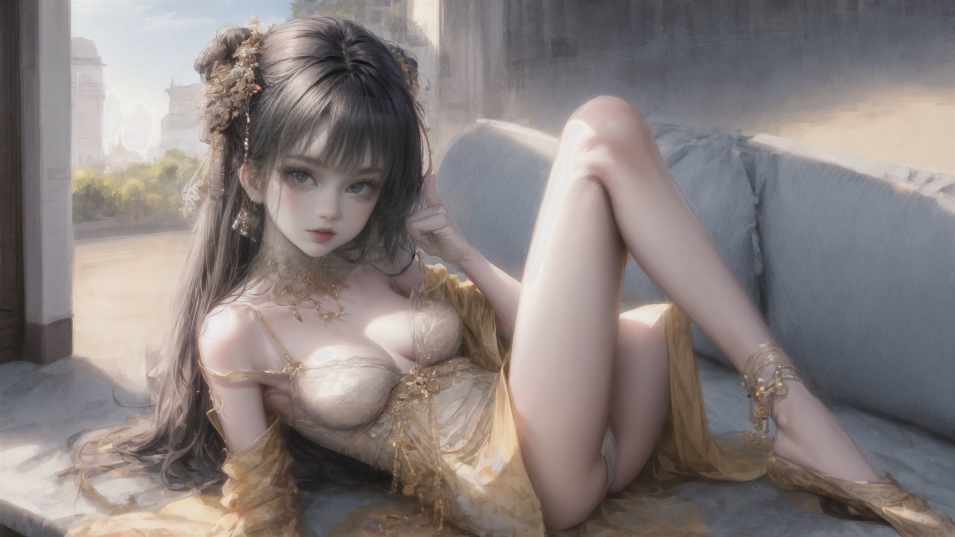 AI generated wallpaper featuring woman, goddess, princess