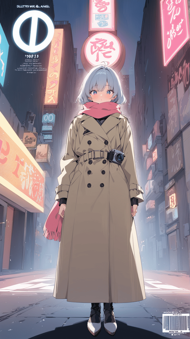 AI generated wallpaper featuring girl, anime, street